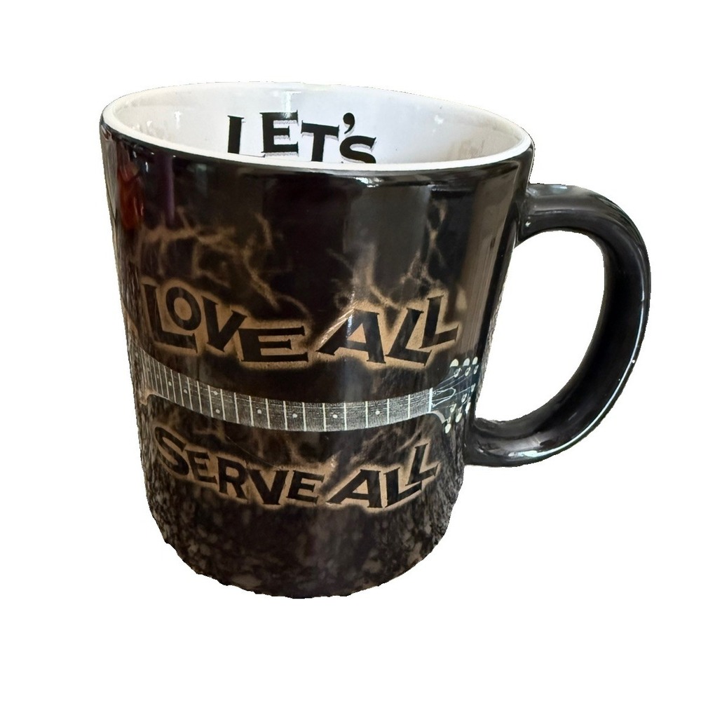 HARD ROCK CAFE MIAMI LOVE ALL SERVE ALL 24 OZ. SOUVENIR MUG Excellent